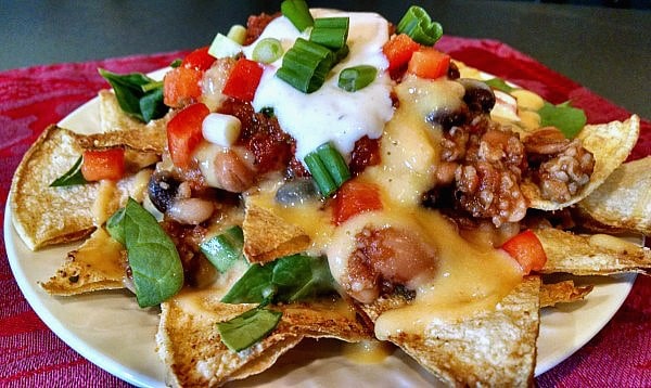 vegan dairy free sour cream on nachos