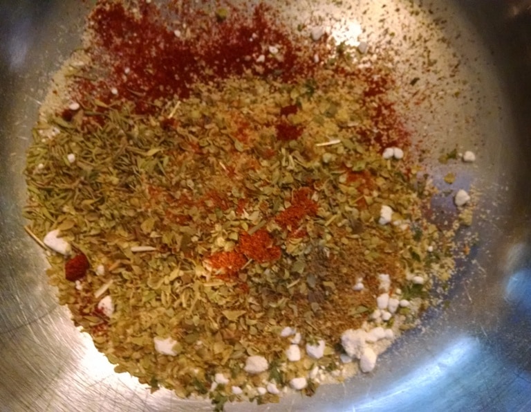Vegan Gyros dry ingredients in bowl