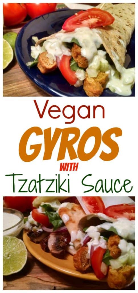 vegan gyros with tzatziki sauce