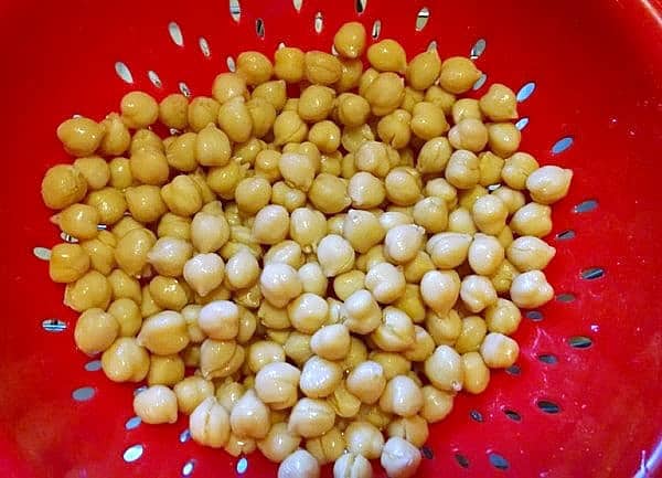 Chickpeas rinsed