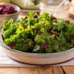 massaged kale salad in bowl