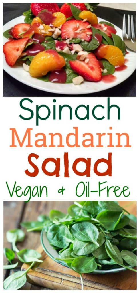 vegan spinanch salad with mandarin