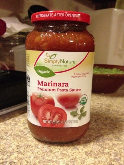 jar of vegan pizza recipe. oil free marinara