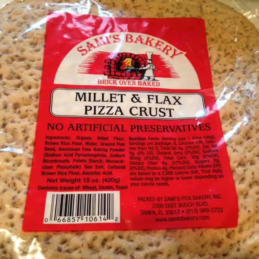 Sami's Bakery millet and flax pizza crusts in packaging