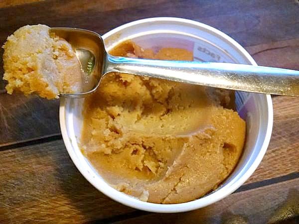 miso paste in spoon for salad dressing