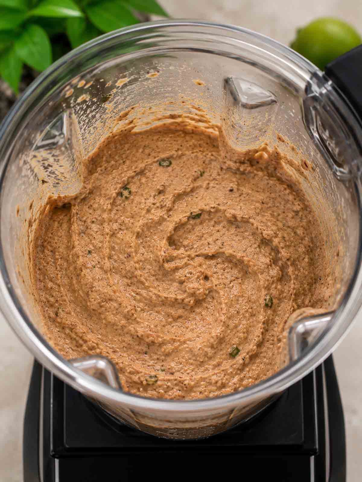 bean dip in blender after blended.