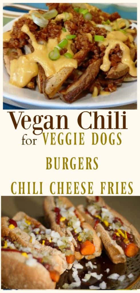 Vegan Chili for veggie dogs and burgers