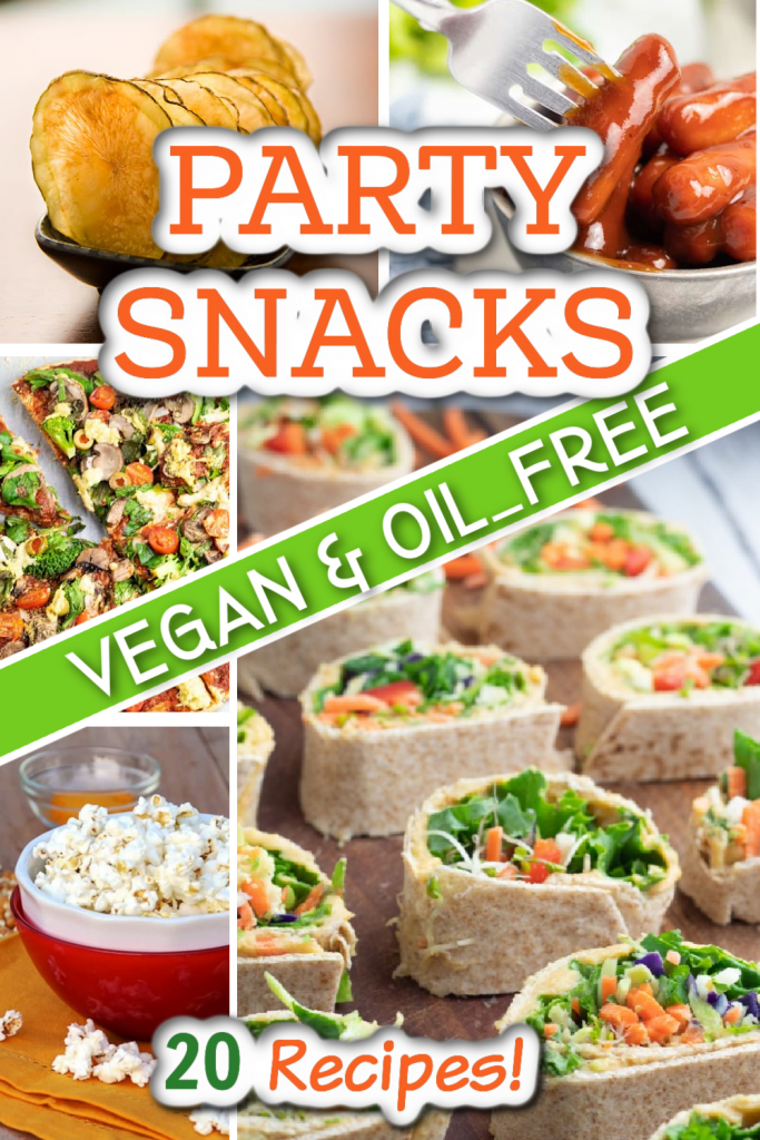 vegan party snacks photo collage