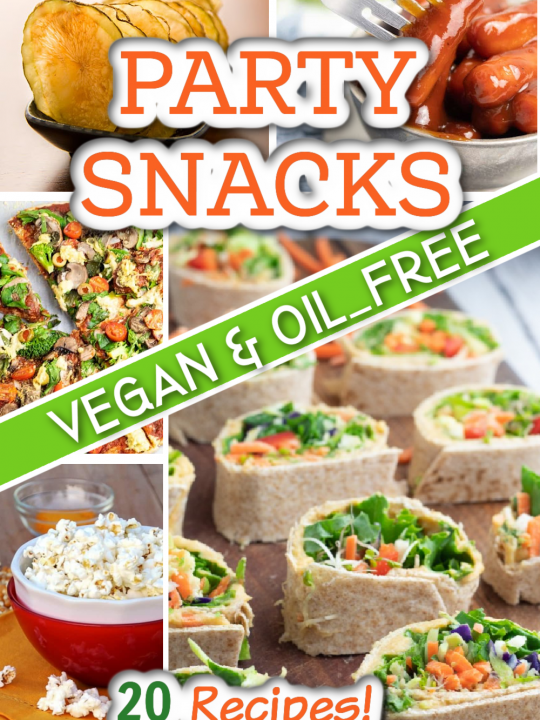 vegan party snacks photo collage
