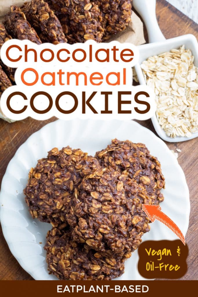 chocolate oatmeal cookies photo collage for pinterest