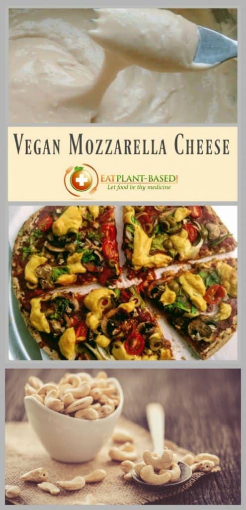 Cashew Vegan Mozzarella Cheese Recipe collage