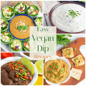 vegan dip recipes photo collage for pinterest