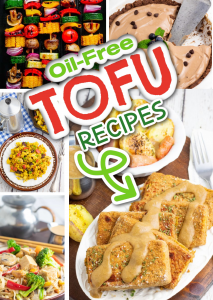 collage of tofu recipe photos that are vegan
