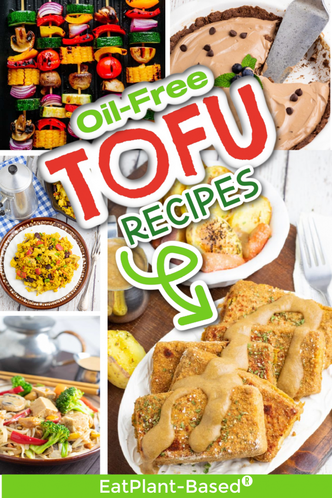collage of tofu recipe photos that are vegan for pinterest