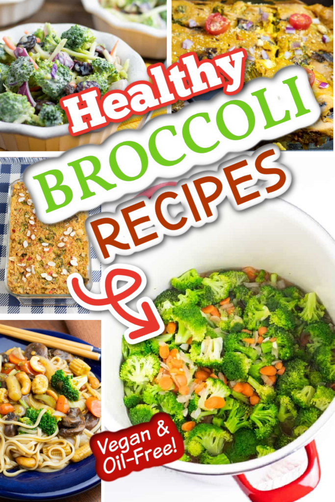 photo collage of healthy broccoli recipes 