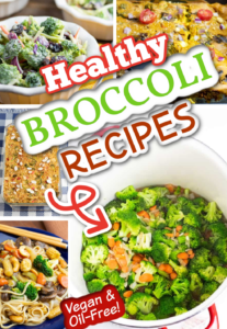 photo collage of healthy broccoli recipes
