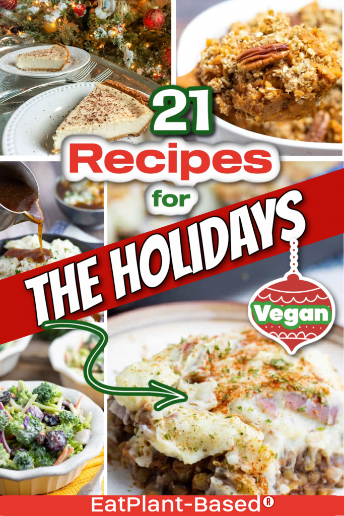 vegan holiday recipes photo collage for pinterest