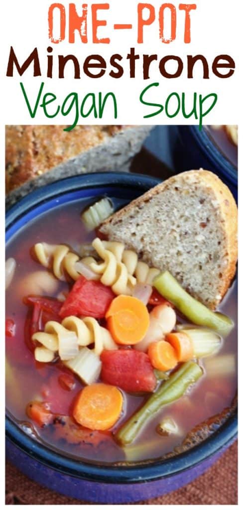 vegan minestrone soup collage for pinterest