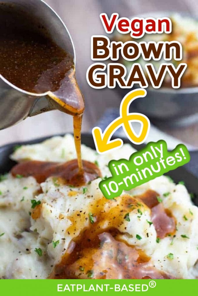 vegan brown gravy photo collage for pinterest