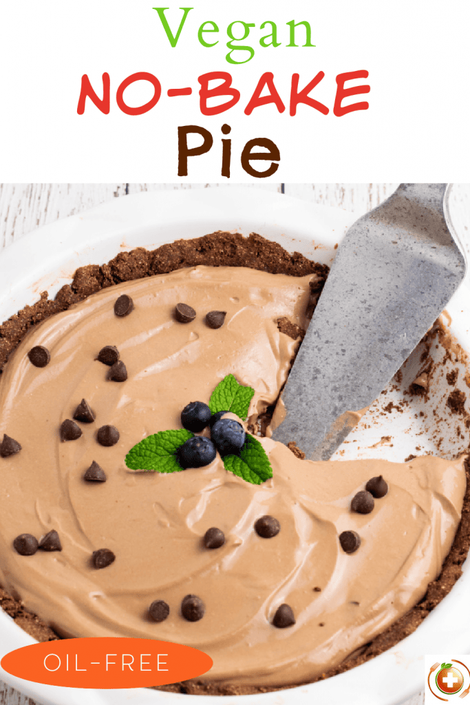 vegan chocolate pie photo collage for pinterest