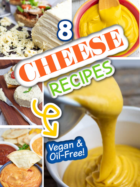 photo collage for vegan cheese recipes