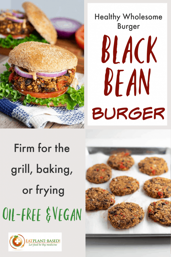 Black Bean burger pinterest collage