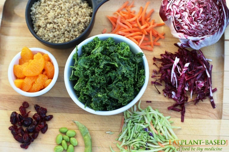 raw massaged kale salad ingredients