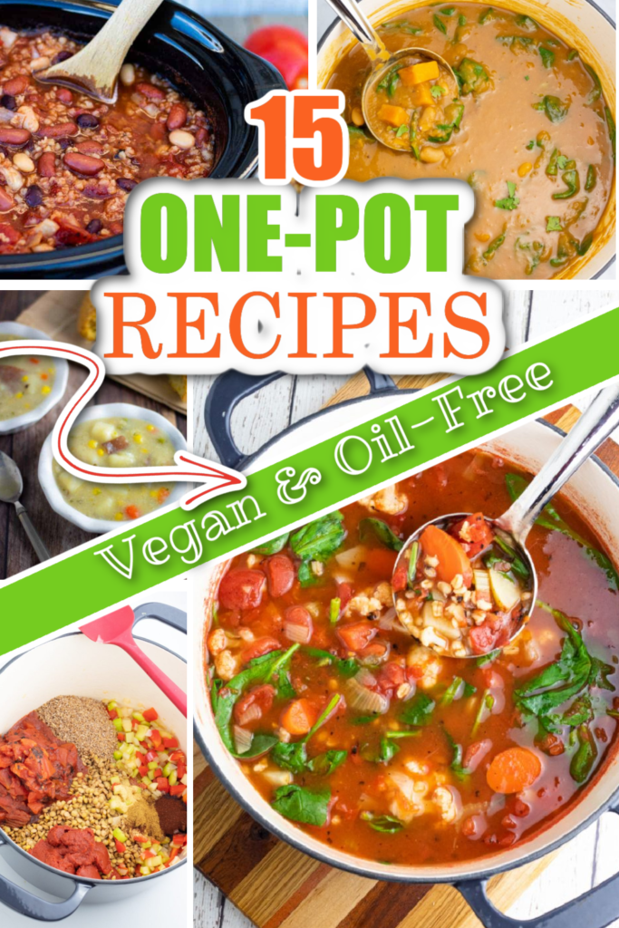 one pot vegan meals photo collage