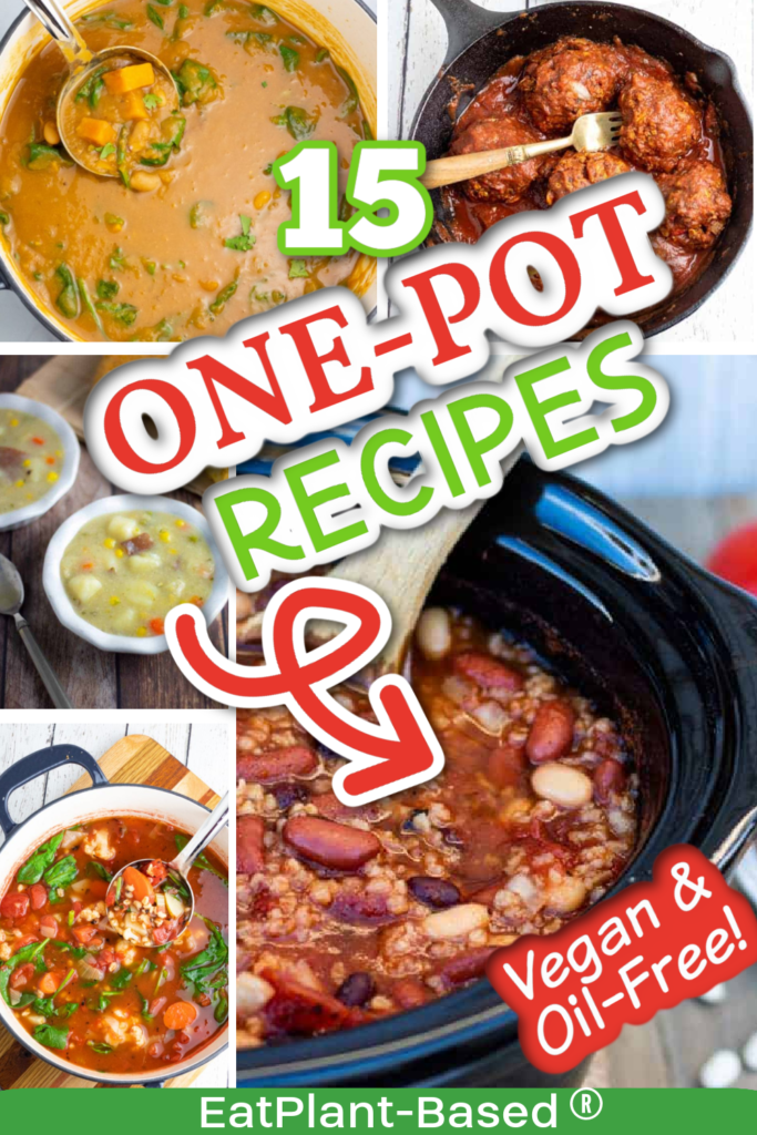 one pot vegan meals photo collage for pinterest