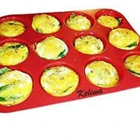 Keliwa 12 Cup Silicone Muffin - Cupcake Baking Pan / Non - Stick Silicone Mold / Oven - Microwave - Dishwasher Safe Safe