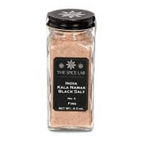 The Spice Lab Kala Namak Himalayan Black Crystal Indian Salt - Mineral Enriched Kosher Gluten-Free All Natural Salt - Fine Ground - French Jar