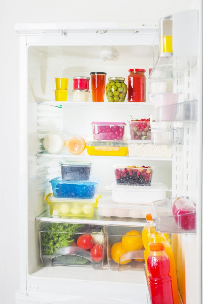 refrigerator with different healthy food
