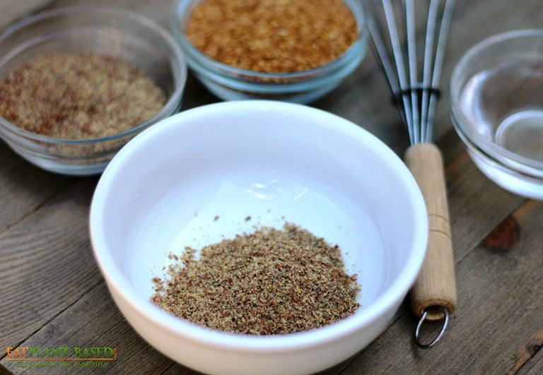 egg substitute for baking flax meal and water on table