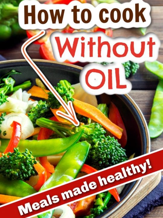 photo collage of oil free cooking recipes for pinterest