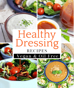 vegan salad dressings photo collage