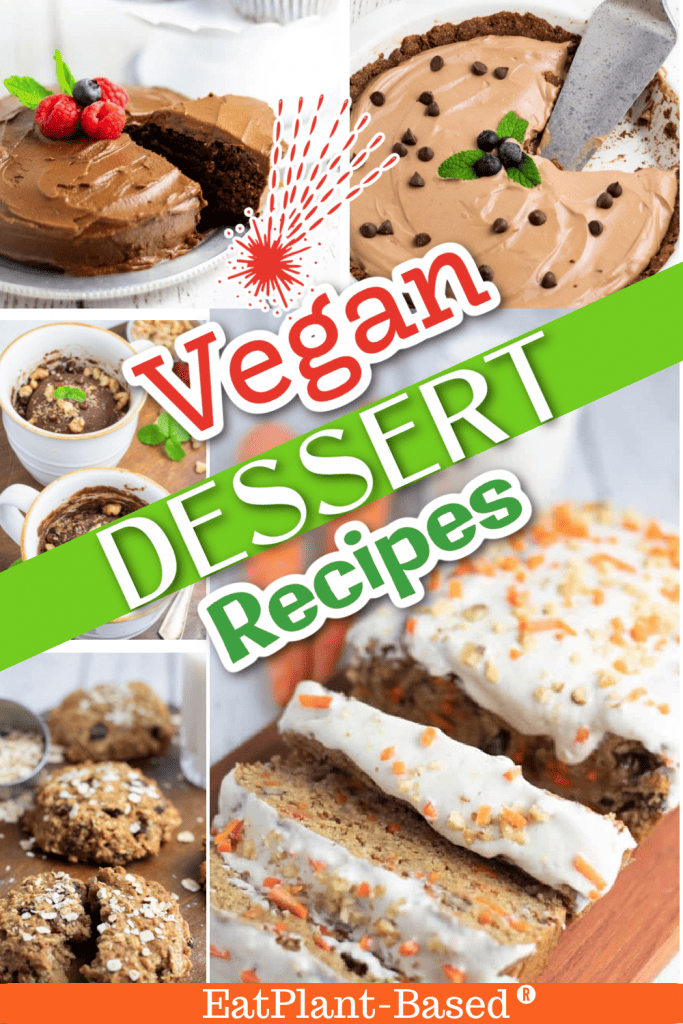 vegan dessert recipes photo collage for pinterest