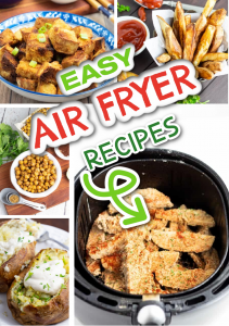 air fryer photo collage with title