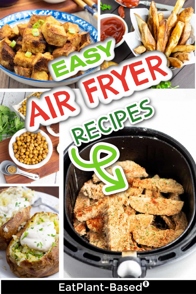 air fryer photo collage with title for pinterest