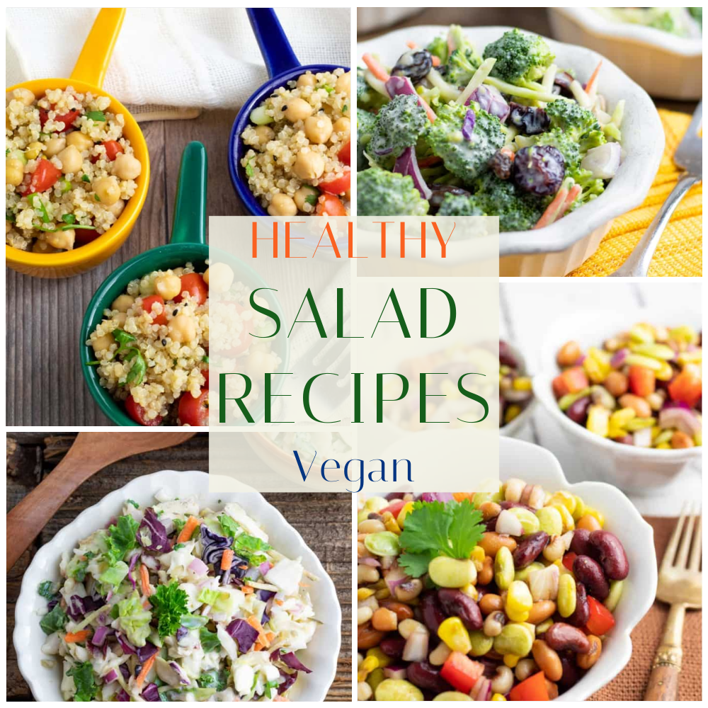 photo collage for healthy salads