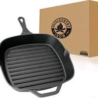 Backcountry Cast Iron 10" Medium Square Grill Pan (Pre-Seasoned for Non-Stick Like Surface, Cookware Range/Oven/Broiler/Grill Safe, Kitchen Skillet Restaurant Chef Quality)