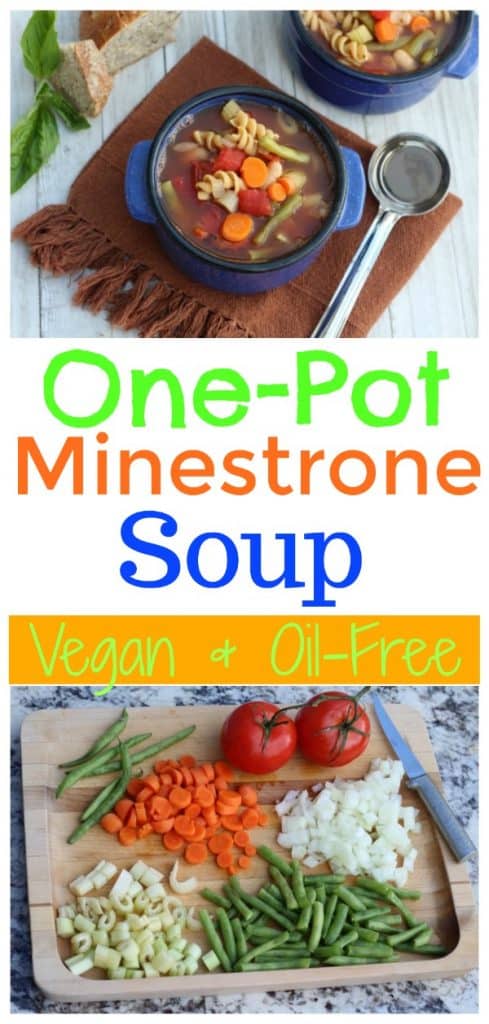 vegan minestrone soup collage for pinterest