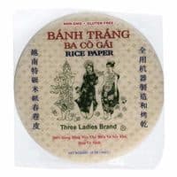 Three Ladies Banh Trang Spring Roll Rice Paper Wrappers Round, 22cm