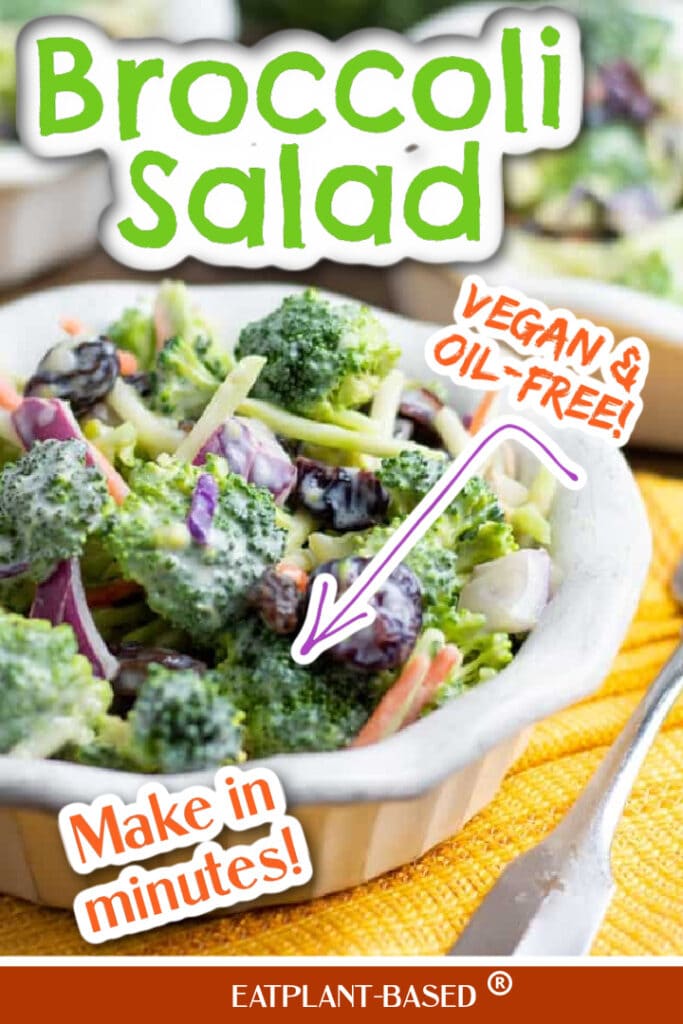 broccoli salad photo collage for pinterest