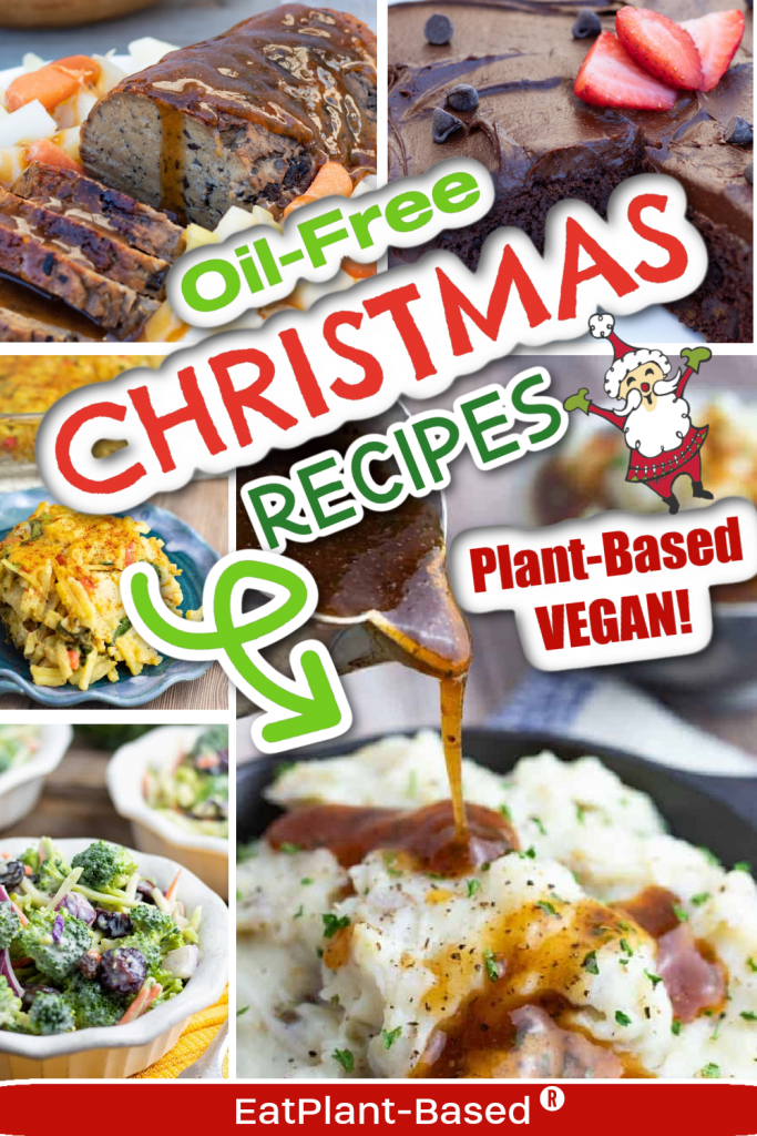 vegan christmas dinner photo collage for pinterest