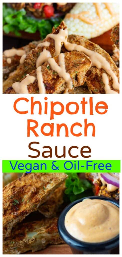 vegan chipotle sauce pinterest collage with title