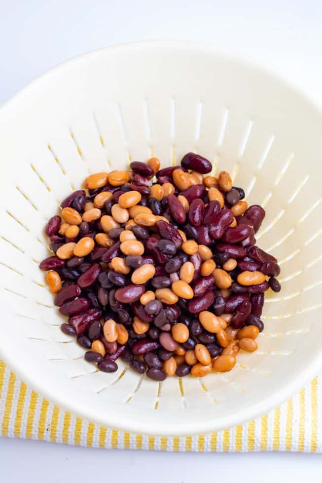 beans in colander