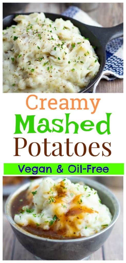vegan mashed potatoes pinterest collage
