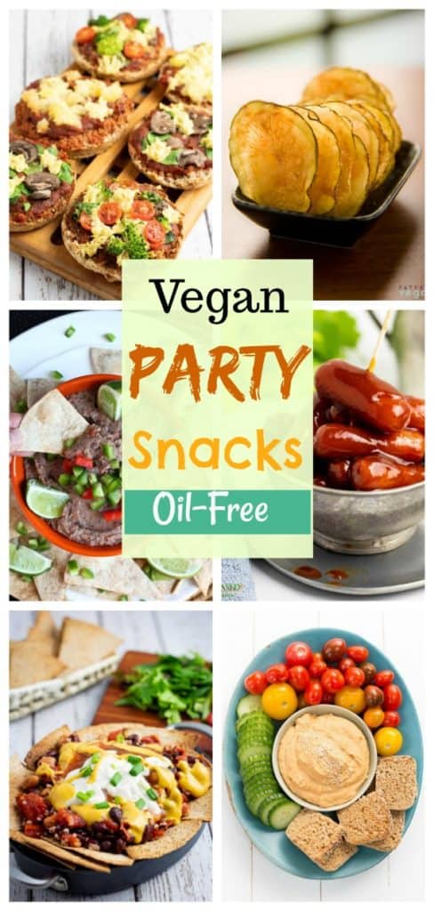 vegan healthy party snack collage for pinterest