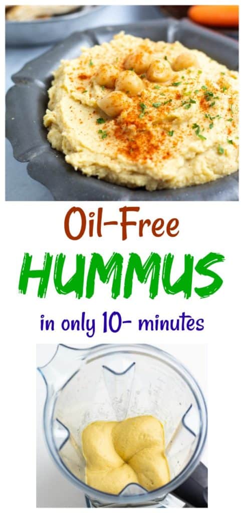 oil free hummus pinterest photo collage