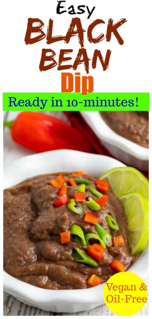 black bean dip pinterest collage with title